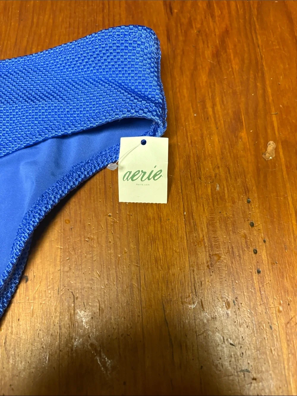 aerie Cobalt Blue Textured Bikini Bottoms